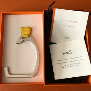 Hermès gator stirrup bag hanger- mimosa